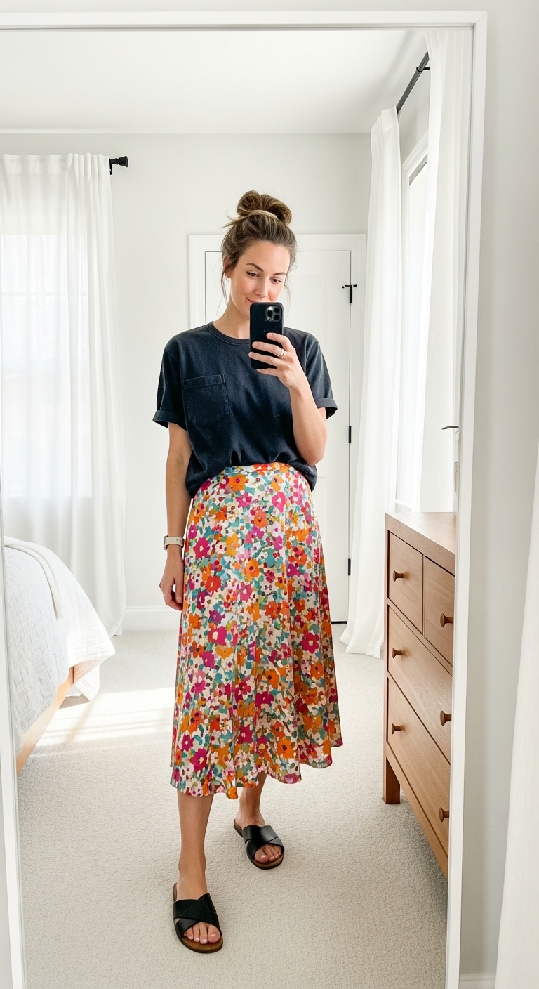 how to style a floral skirt