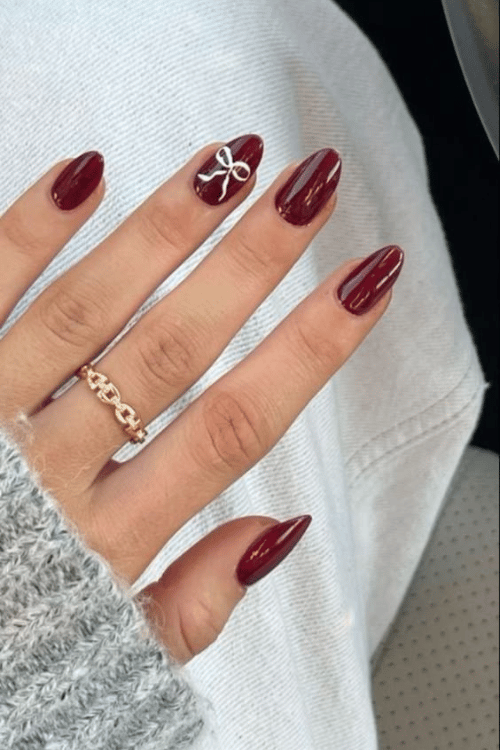Deep Red Christmas Nails | 22 Red Christmas Nails So Festive Even Rudolph Would Be Jealous