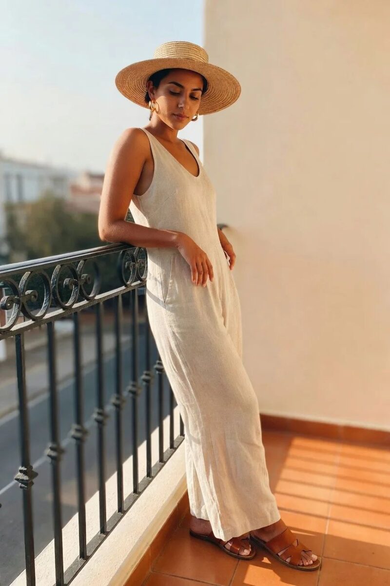 white linen jumpsuit for effortless summer days